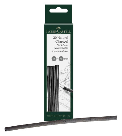 Faber Castell Pitt Natural Charcoal Sticks 3-6mm - box of 20