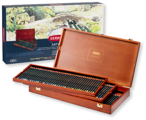 Derwent Artists Colour Pencils Wooden Presentation Box of 120