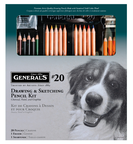 General Pencil #20 Classic Drawing & Sketching Kit, 22 Pieces