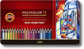 Koh I Noor Polycolor Colour Pencils Tin of 72